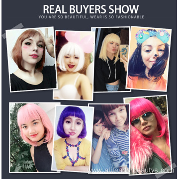 Synthetic Hair Bob Wigs Cosplay For Halloween Party